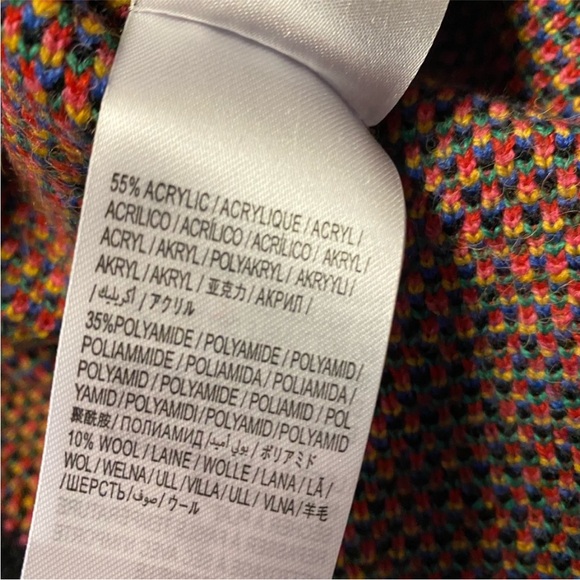 NWT Farm Rio Multicolored Tropical Garden Mock Neck Sweater Dress Size Medium - Picture 9 of 13